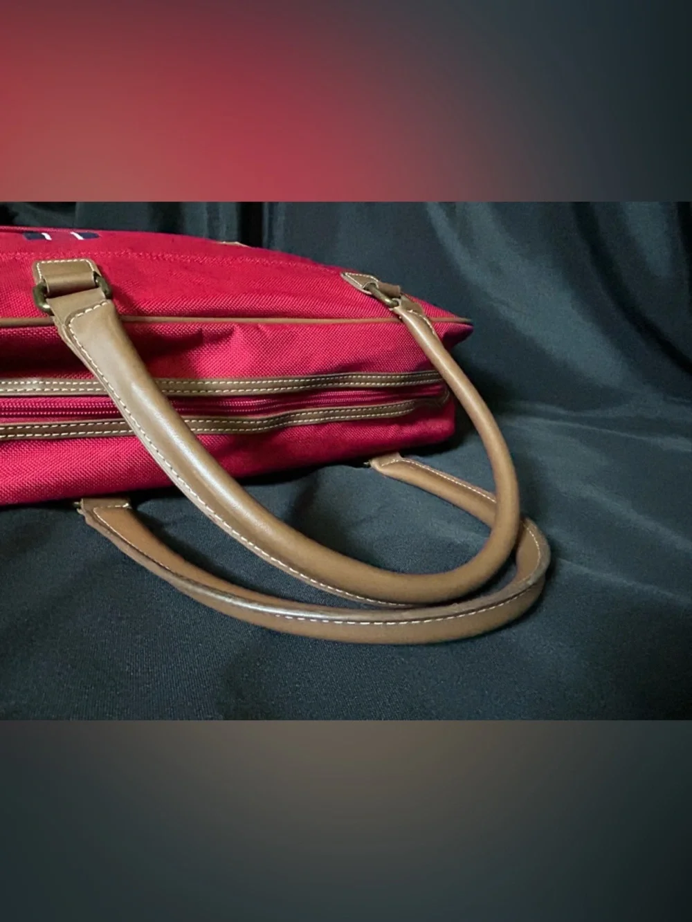 Tommy Hilfiger Vintage Canvas Crossbody Laptop Bag Tote Travel Bag